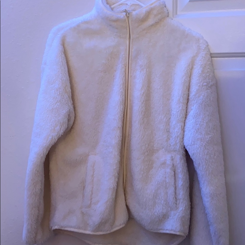 Fur coat zip up